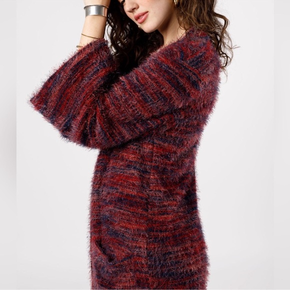 NWT:Band Of The Free BOG Sunset Boulevard Mixed Knit Cardigan Duster•Small - Picture 3 of 9